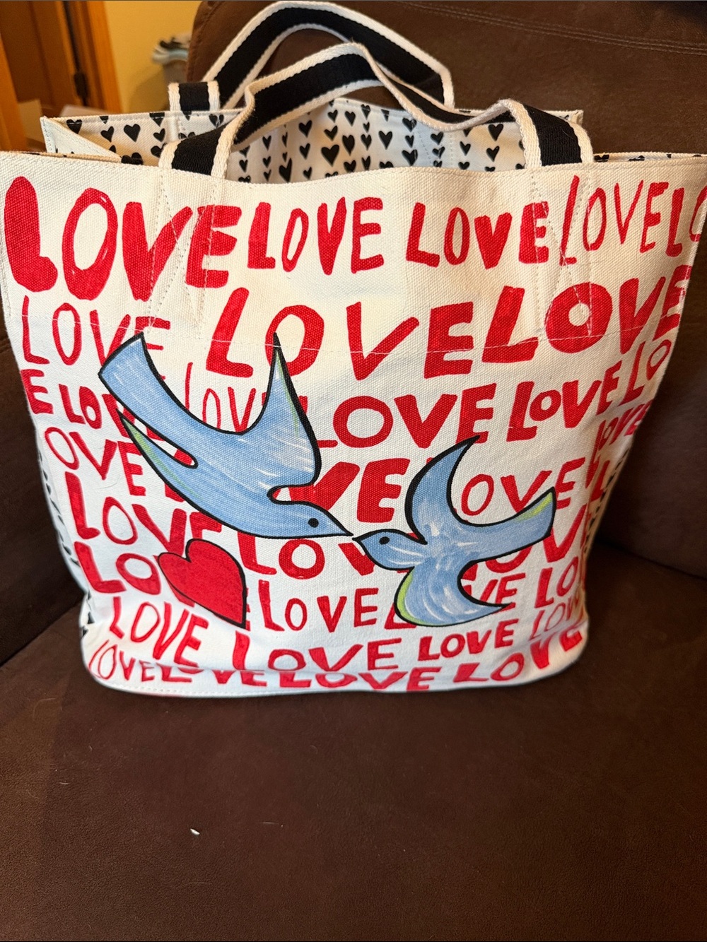 Brighton ‘On the Wings of Doves’ Canvas Love Tote - Picture 2 of 4